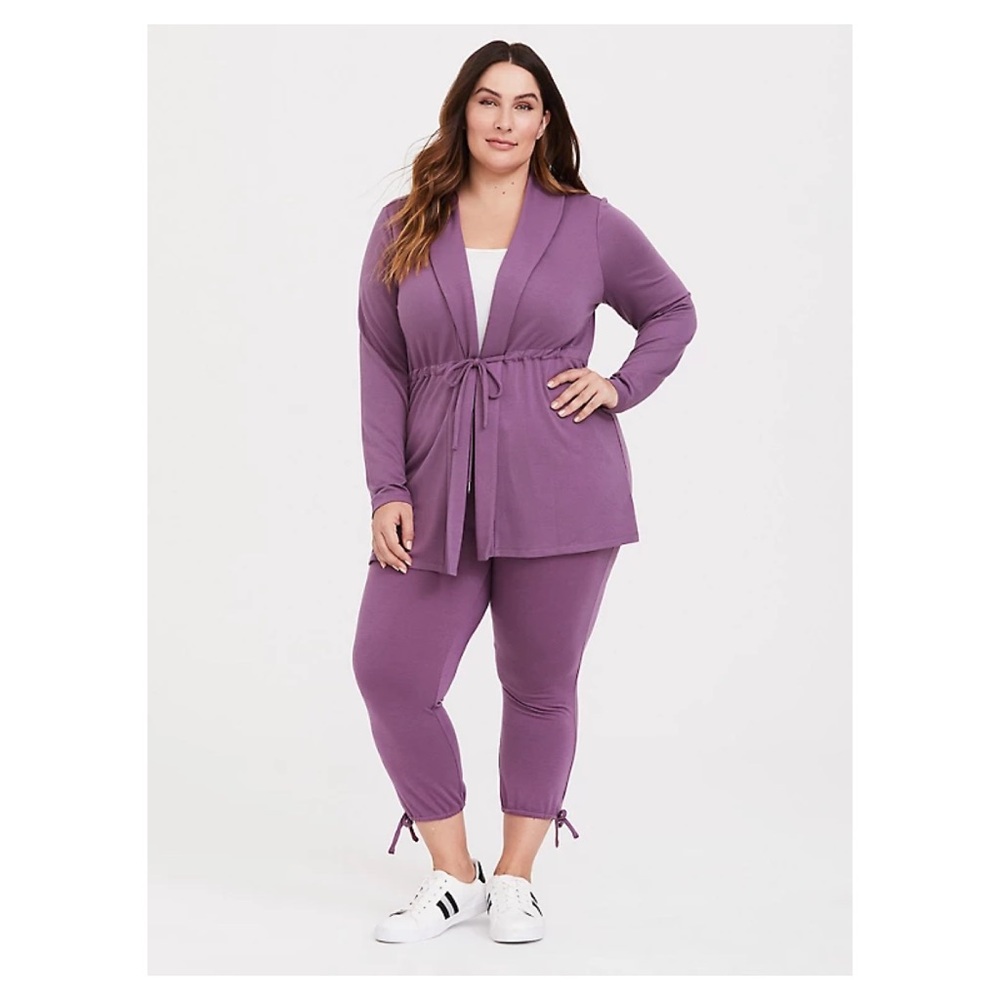 Torrid French Terry Jacket Long Sleeve Purple 2